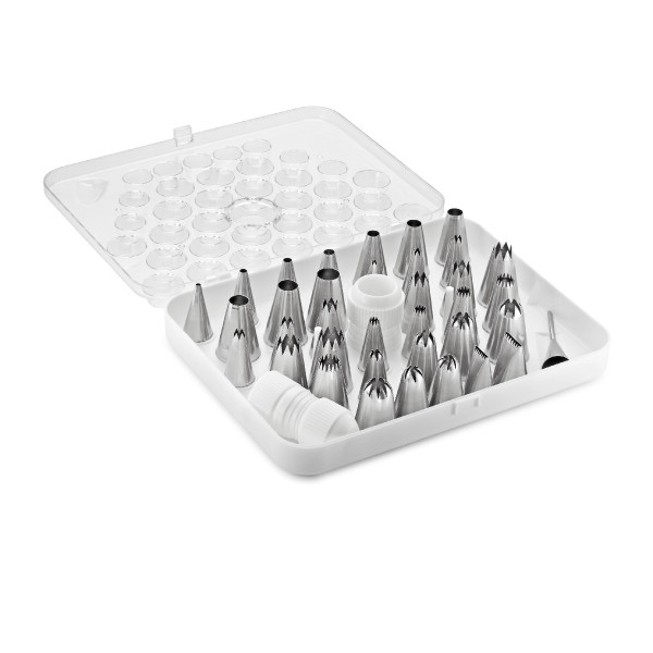Nozzle sets in a storage box, stainless steel