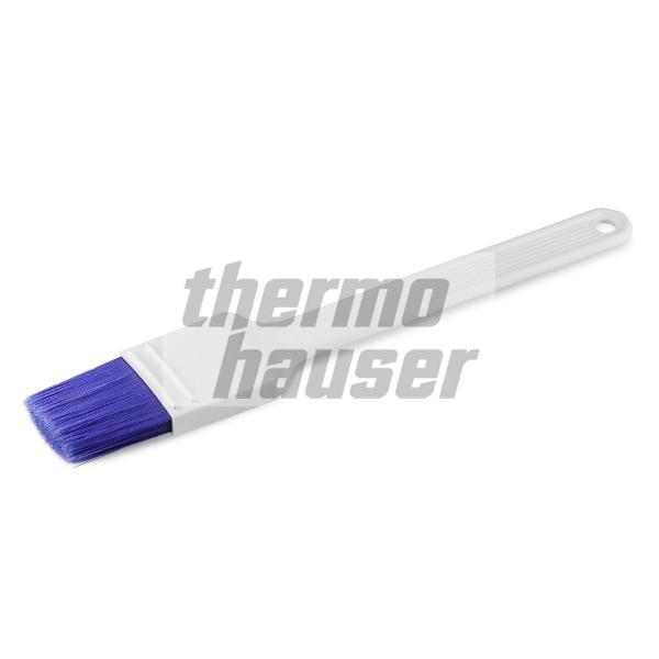 Brush, blue polyester bristles, plastic handle