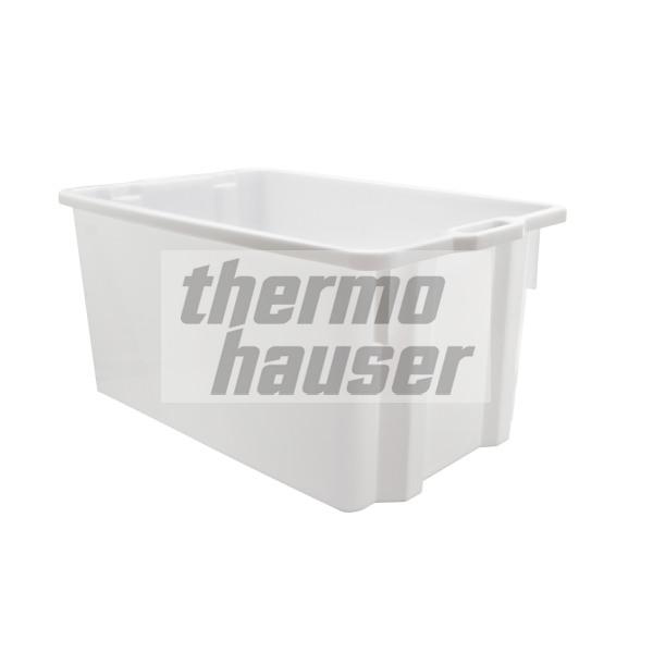 Stacking container 75 x 47 cm, 90 liters, white, PP