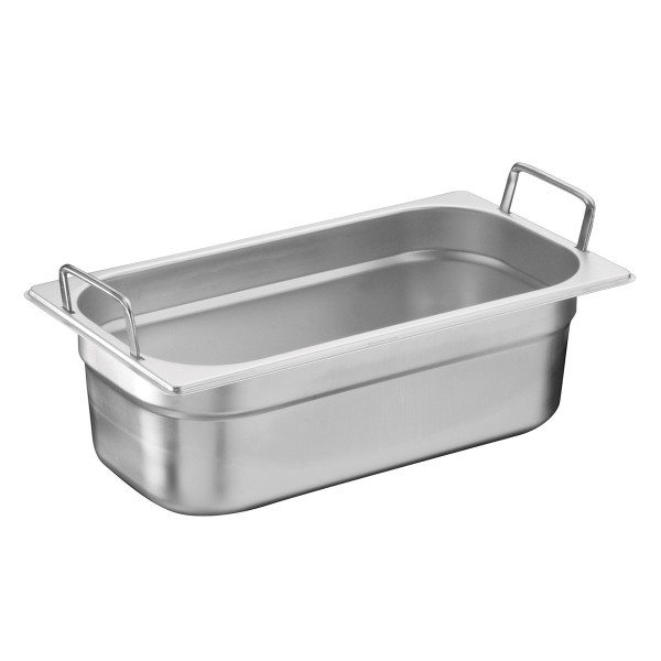 GN 1/3 container with foldable handles, stainless steel 