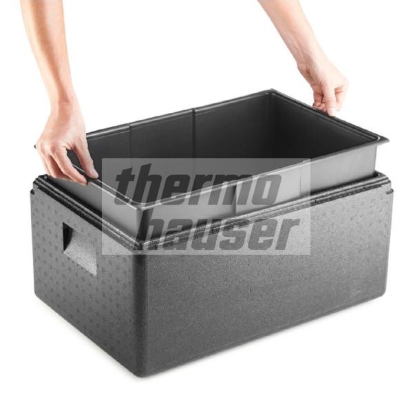 Thermohauser EPP-Thermobox 48,5 L Mit GN 1/1 Inlay – Herausnehmbarer PE-Innenbehälter, Für Warme & Kalte Speisen